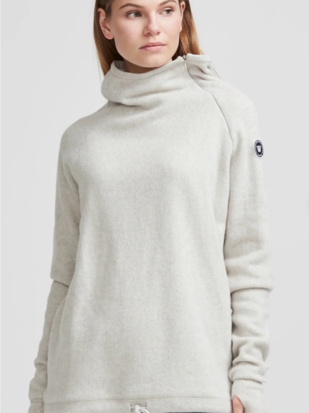 Holebrook Sweden Martina Windproof Wool Sweater Women’s Large Beige Gray